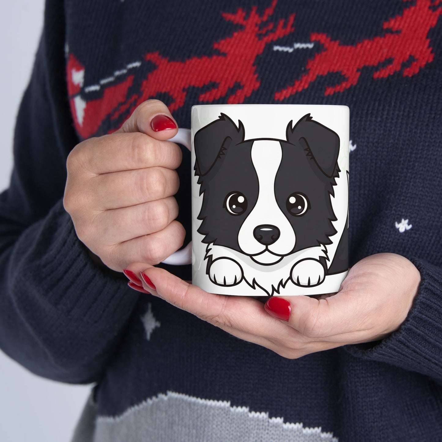 Border Collie Peek-a-Boo Mug | Best Border Collie Daddy Gift