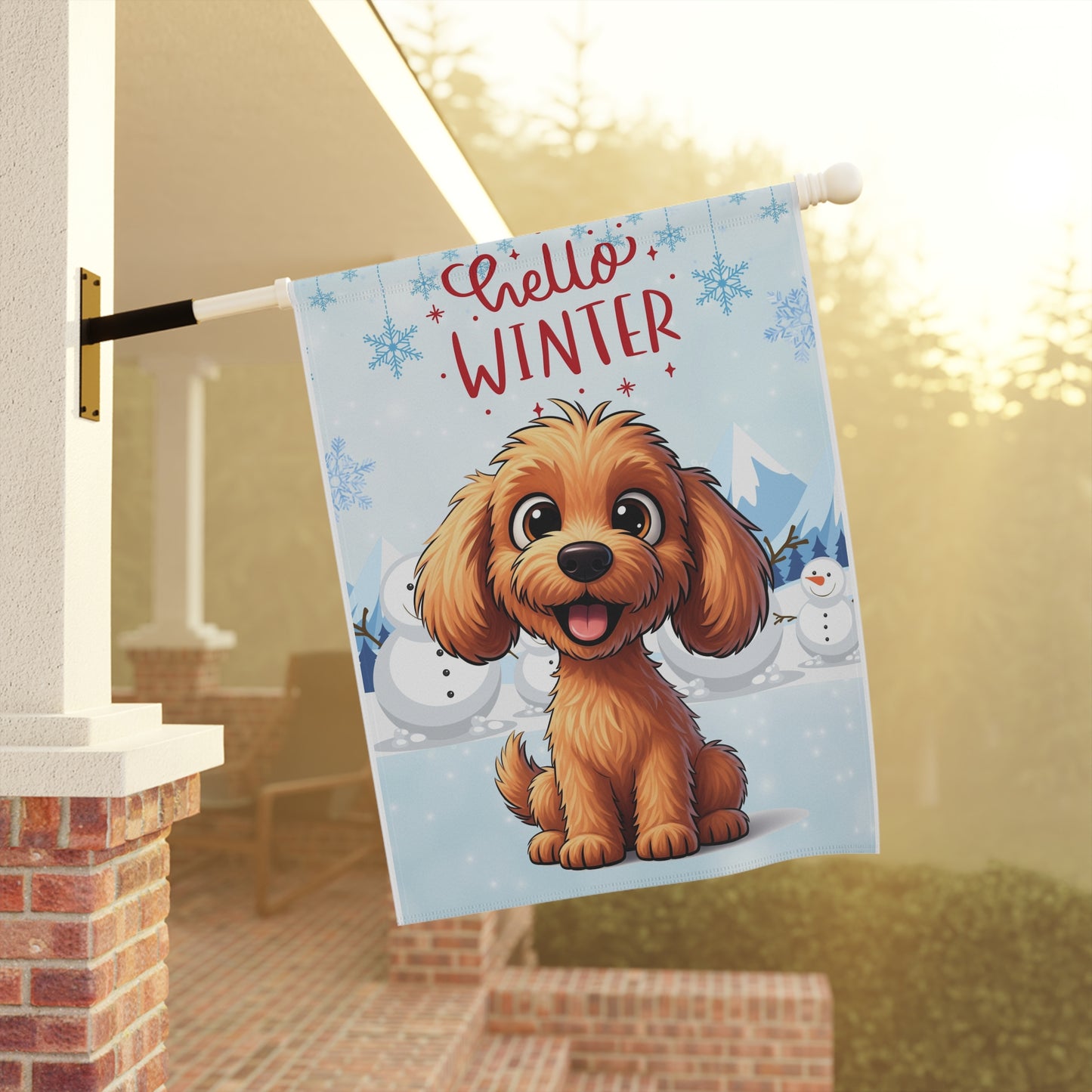 Doodle Hello Winter Garden Banner