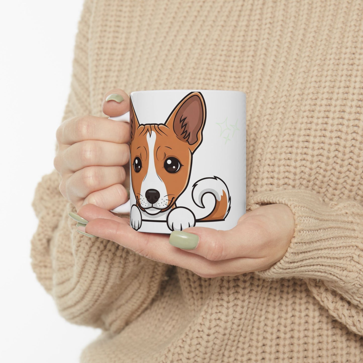 Basenji Peek-a-Boo Mug | Best Basenji Daddy Gift