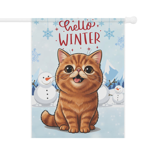 Exotic Shorthair Hello Winter Garden Banner