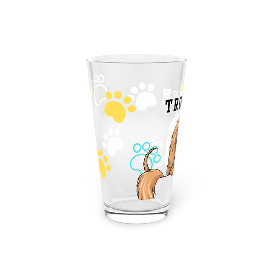Afghan Hound Tiny Trouble Pint Glass