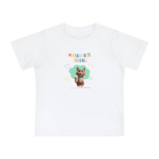 Short hair bi-color orange cat Favorite Furball Baby Tee