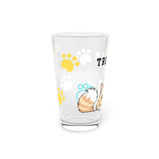 Long hair cream cat Tiny Trouble Pint Glass