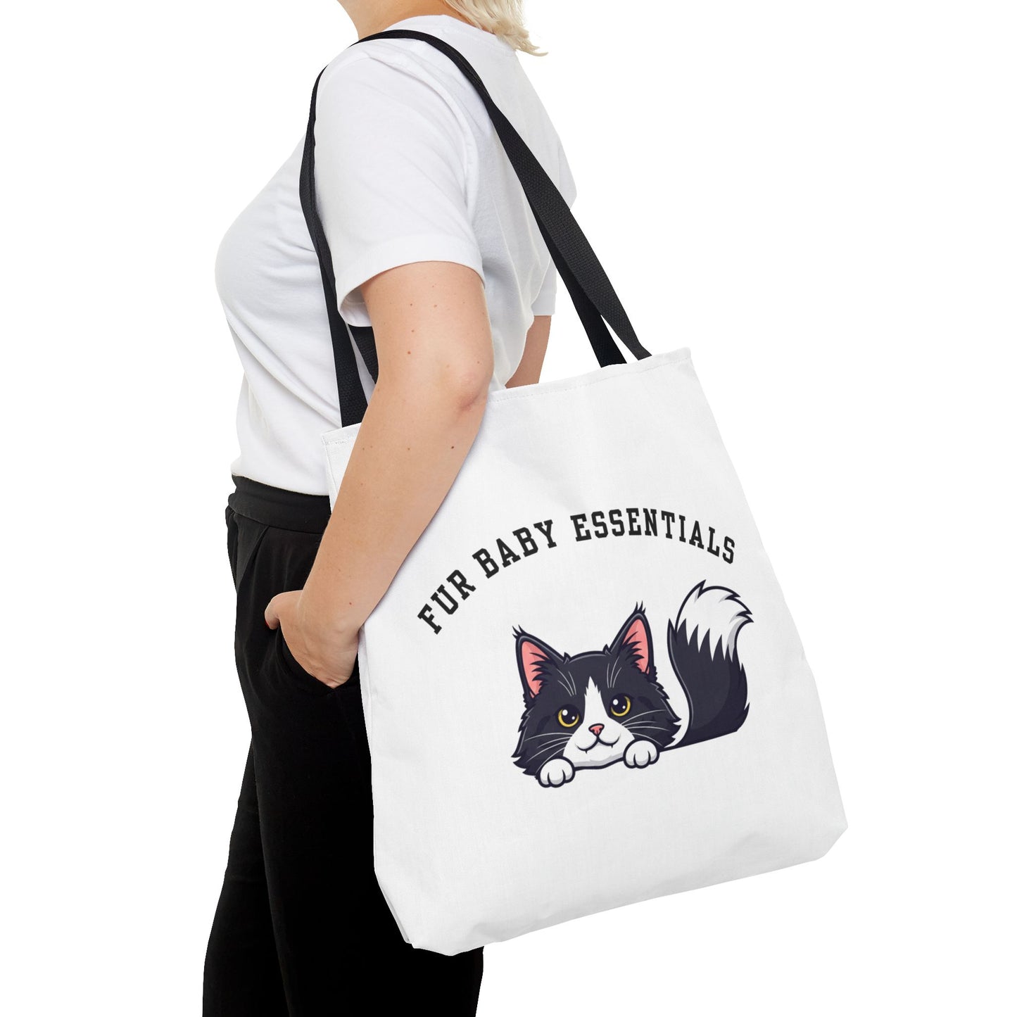 Long hair tuxedo cat FurBaby Tote Bag