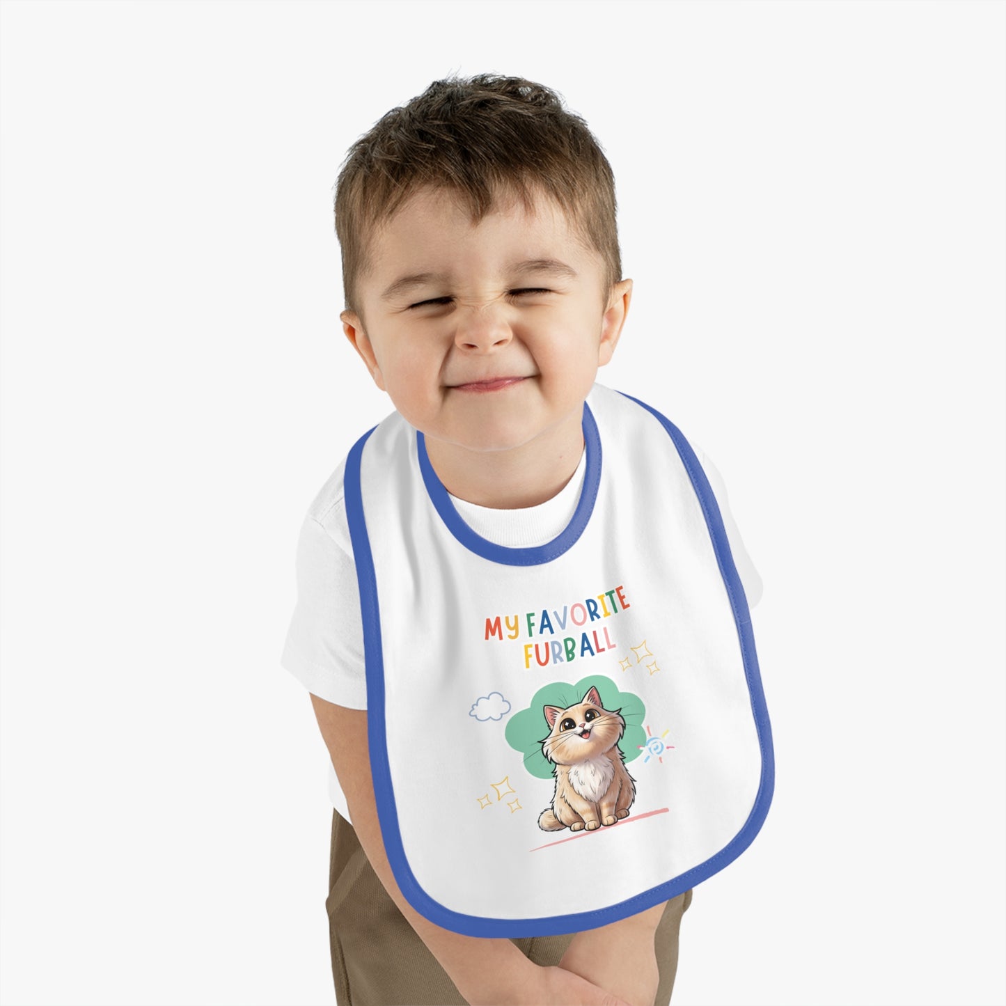 Long hair Cream Cat Favorite Furball Baby Bib