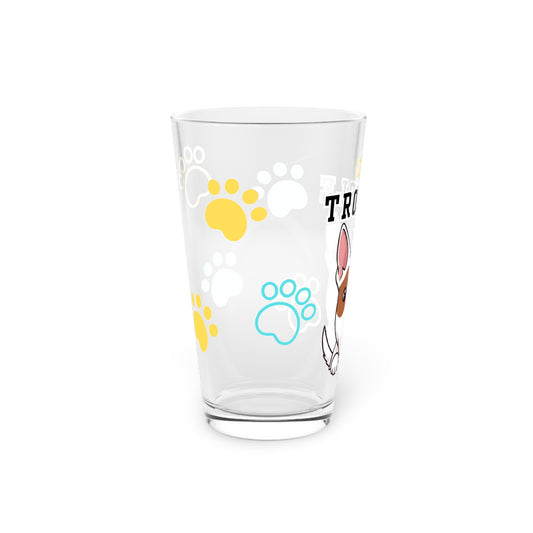 Bull Terrier Tiny Trouble Pint Glass