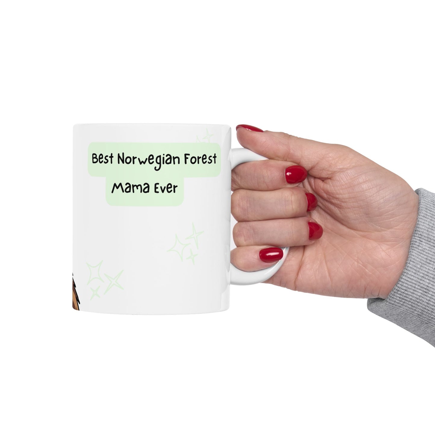 Norwegian Forest Cat Peek-a-Boo Mug | Best Norwegian Forest Mama Gift