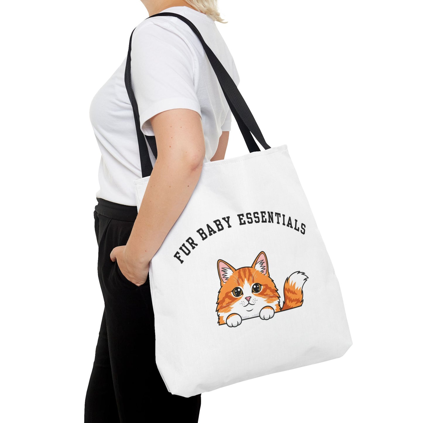 Long hair bi-color orange cat FurBaby Tote Bag