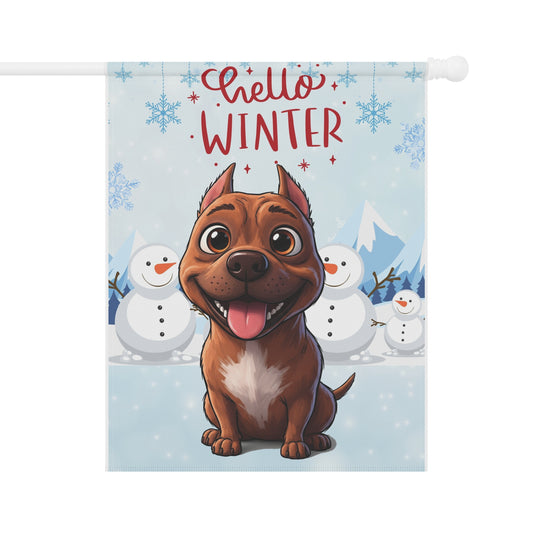 Pitbull Hello Winter Garden Banner