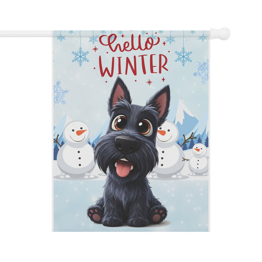 Scottie Hello Winter Garden Banner