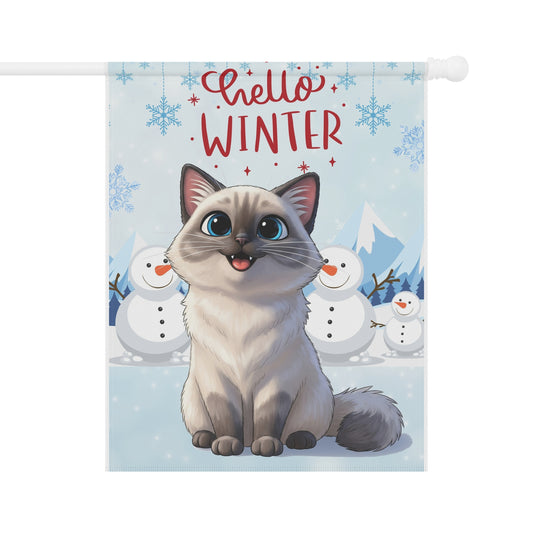 Ragdoll Hello Winter Garden Banner