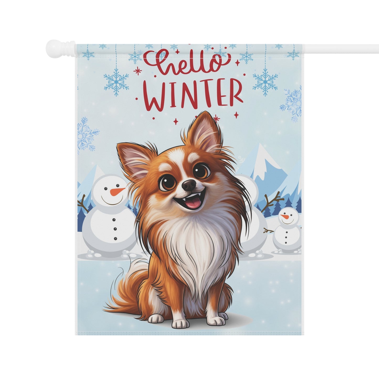 Chihuahua Hello Winter Garden Banner