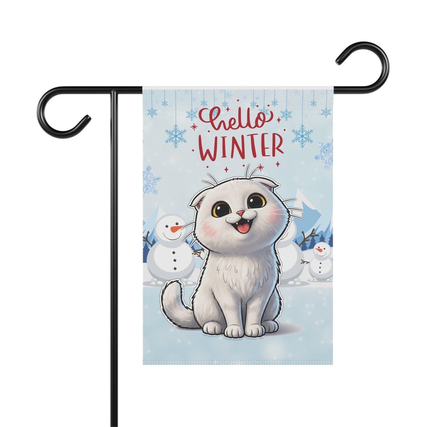 Scottish Fold Hello Winter Garden Banner