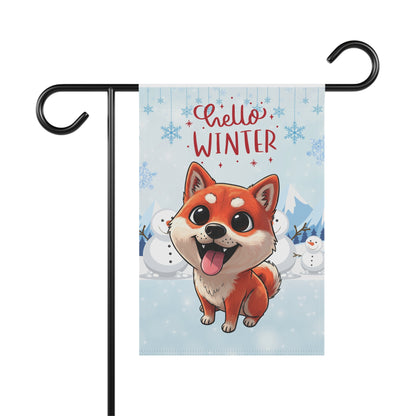 Shiba Hello Winter Garden Banner