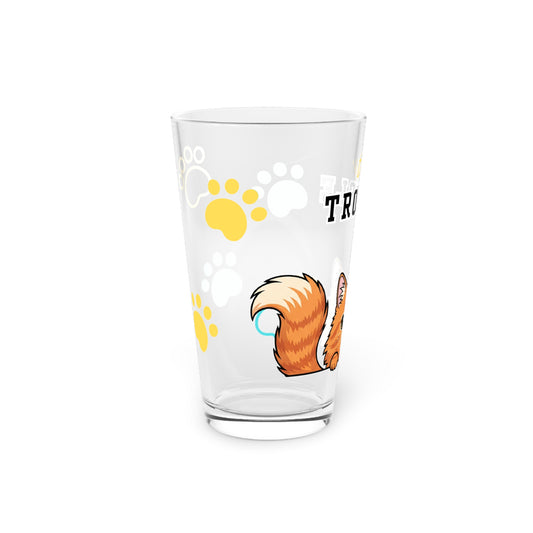 Long hair orange cat Tiny Trouble Pint Glass