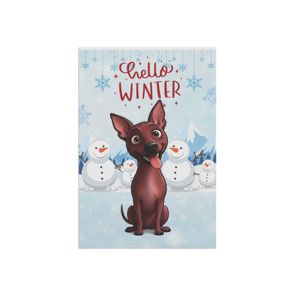 Hairless Dog Hello Winter Garden Banner