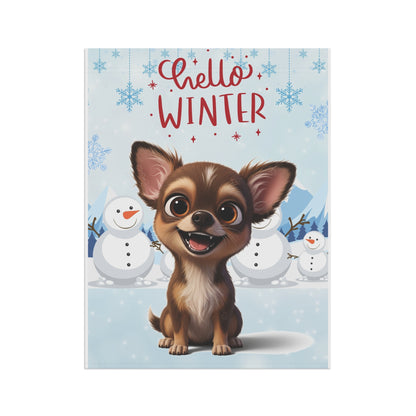 Chihuahua Hello Winter Garden Banner