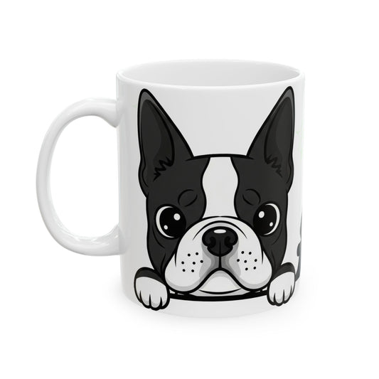 Boston Terrier Peek-a-Boo Mug | Best Boston Terrier Daddy Gift