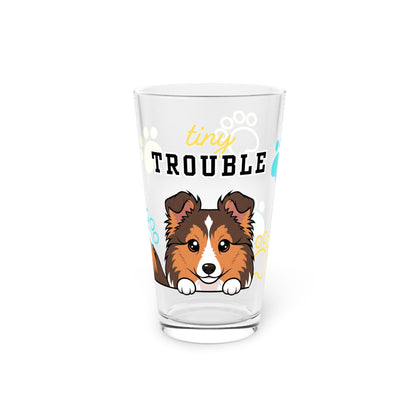 Sheltie Tiny Trouble Pint Glass