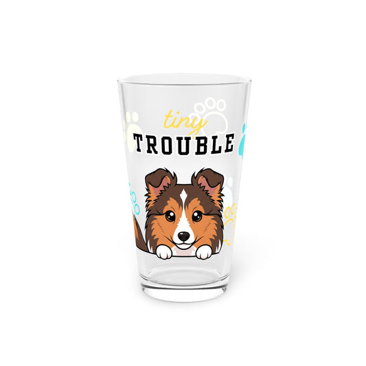Sheltie Tiny Trouble Pint Glass