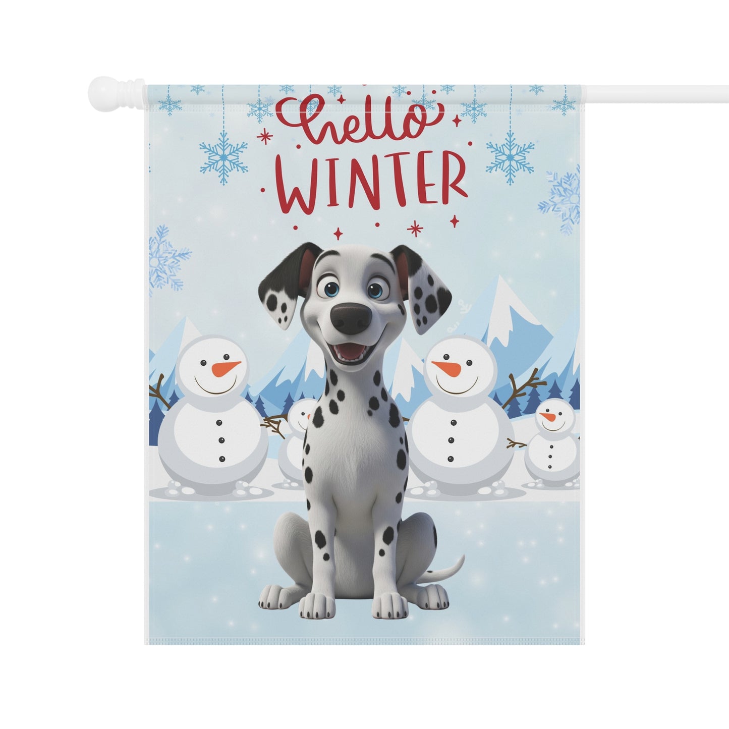 Dalmation Hello Winter Garden Banner