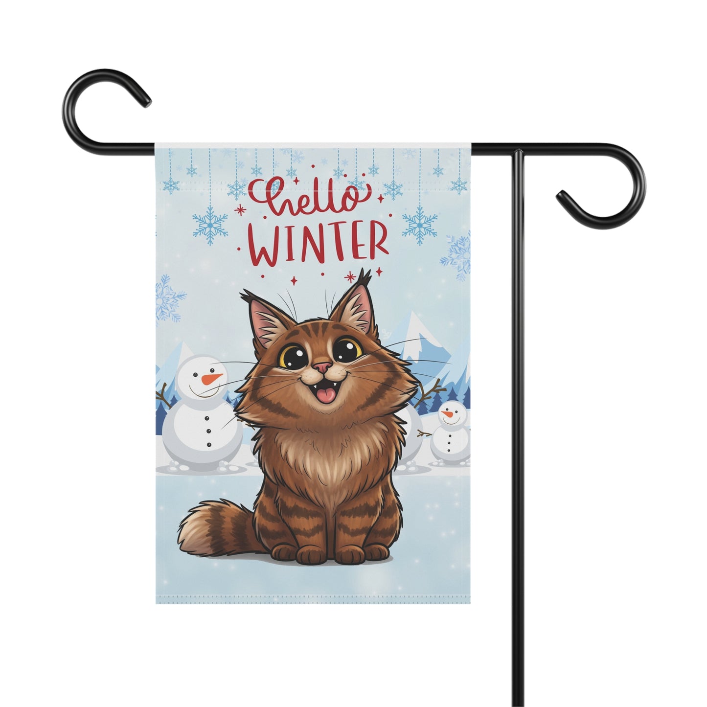 Norwegian Forest Hello Winter Garden Banner