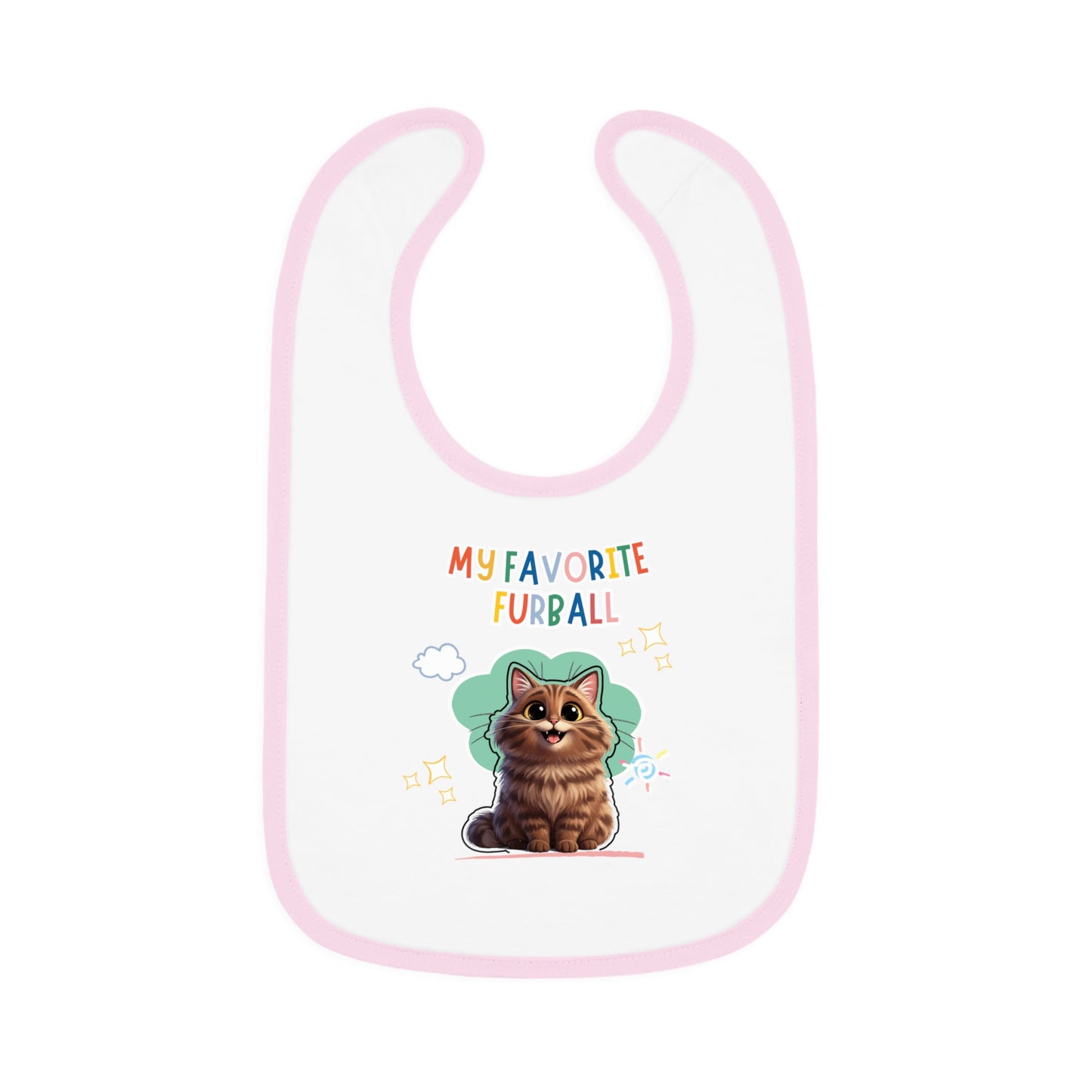 Long hair Brown Tabby Cat Favorite Furball Baby Bib
