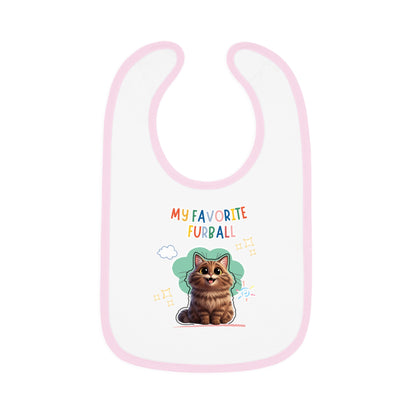 Long hair Brown Tabby Cat Favorite Furball Baby Bib