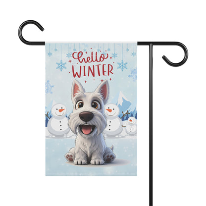 Scottie Hello Winter Garden Banner