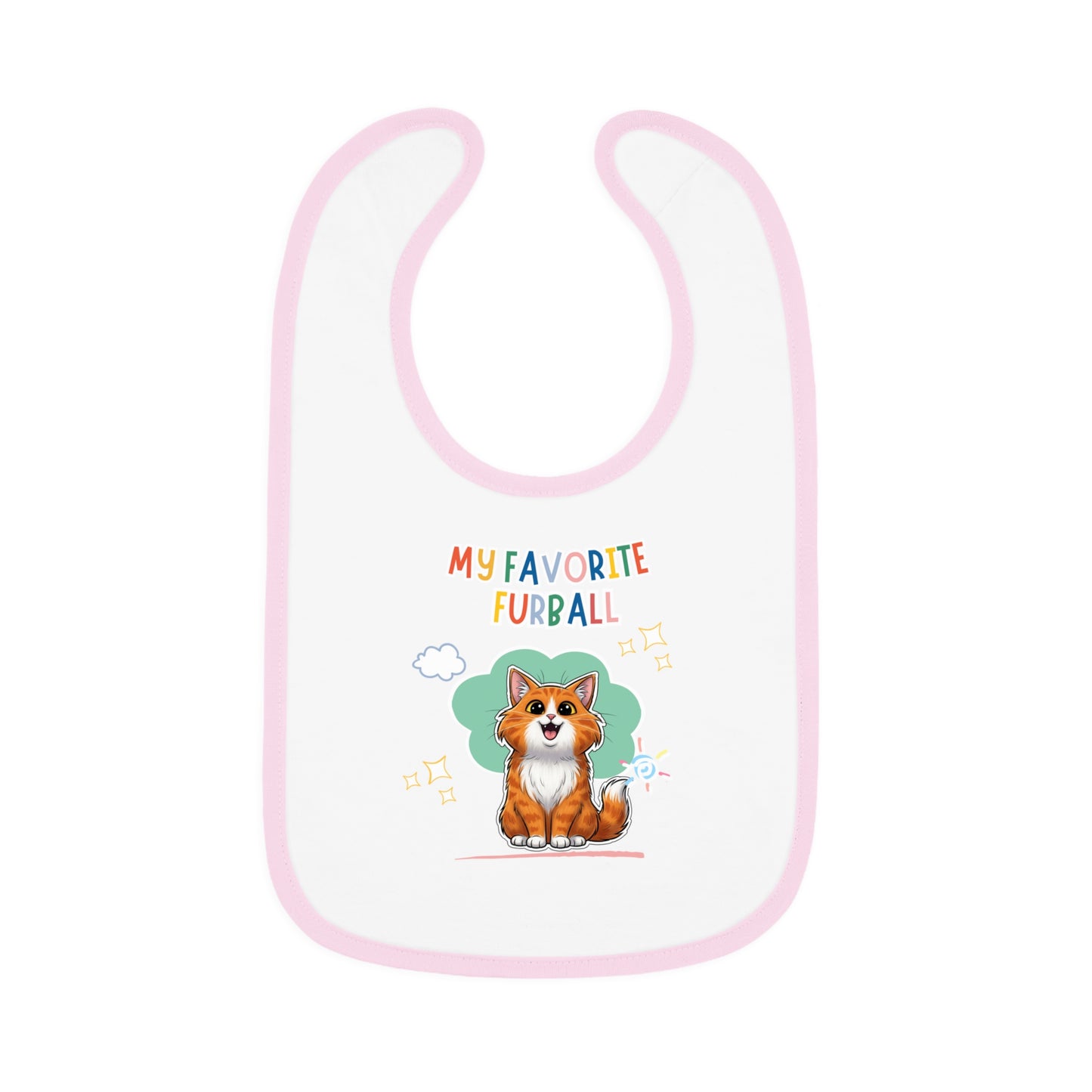 Long hair Bi-color Orange Cat Favorite Furball Baby Bib