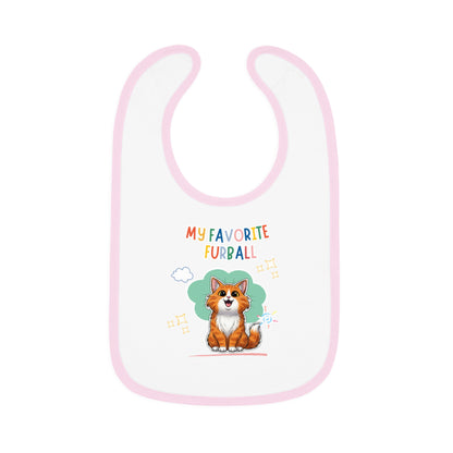 Long hair Bi-color Orange Cat Favorite Furball Baby Bib