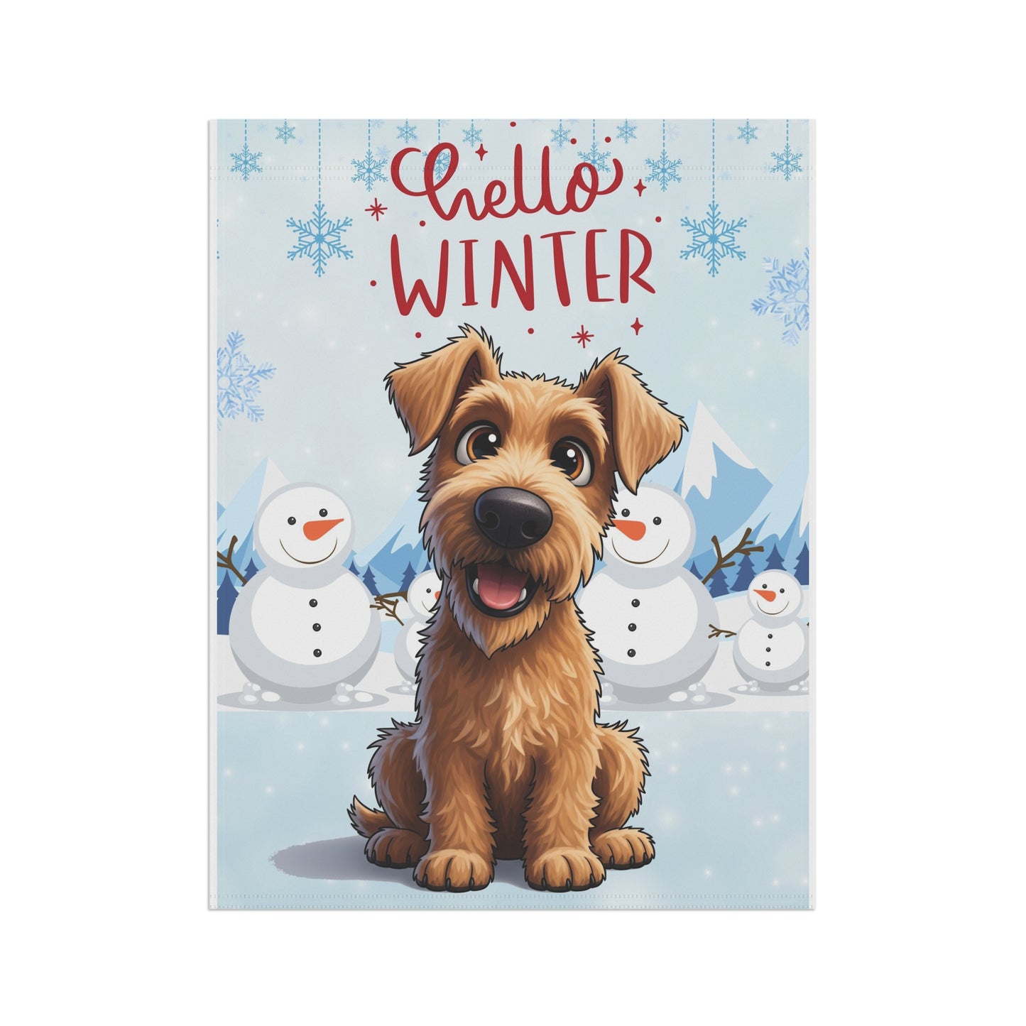 Irish Terrier Hello Winter Garden Banner