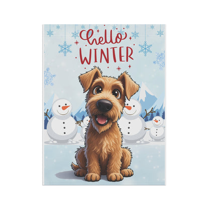 Irish Terrier Hello Winter Garden Banner