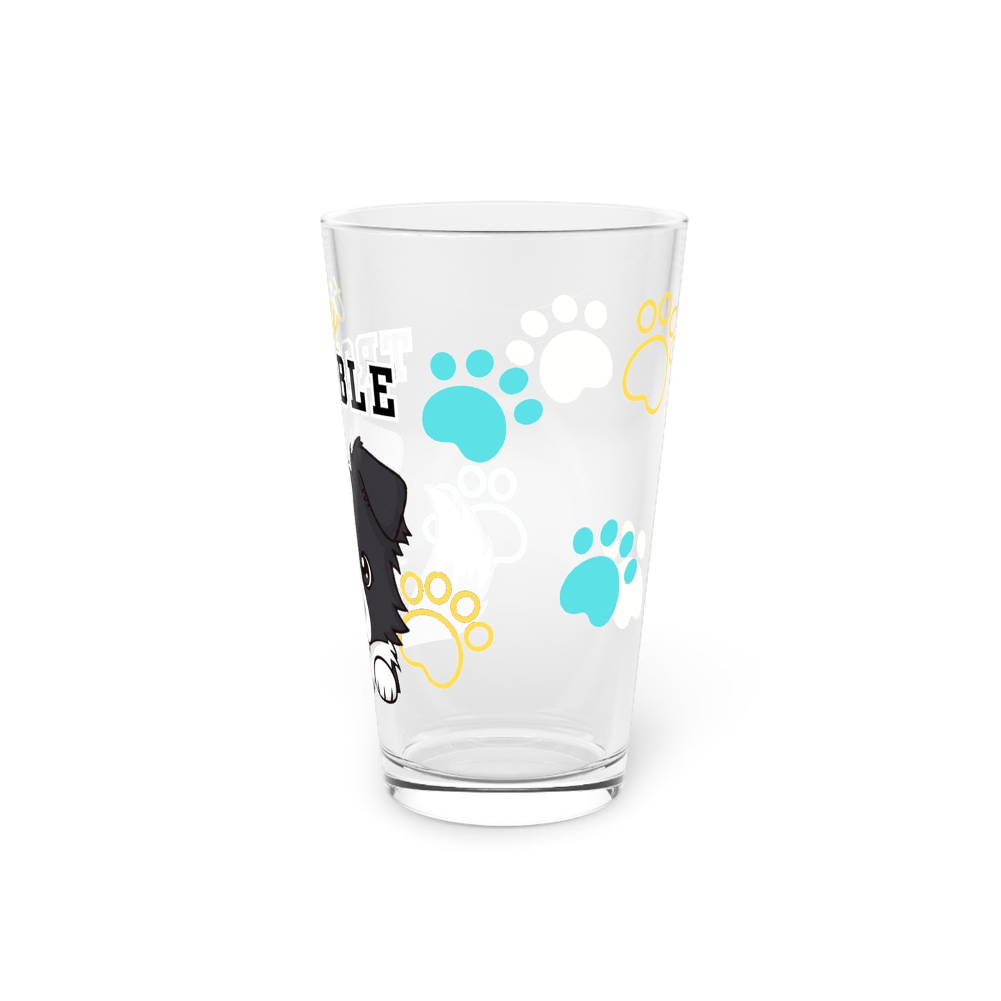 Border Collie Tiny Trouble Pint Glass
