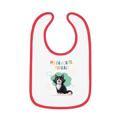 Long hair Tuxedo Cat Favorite Furball Baby Bib