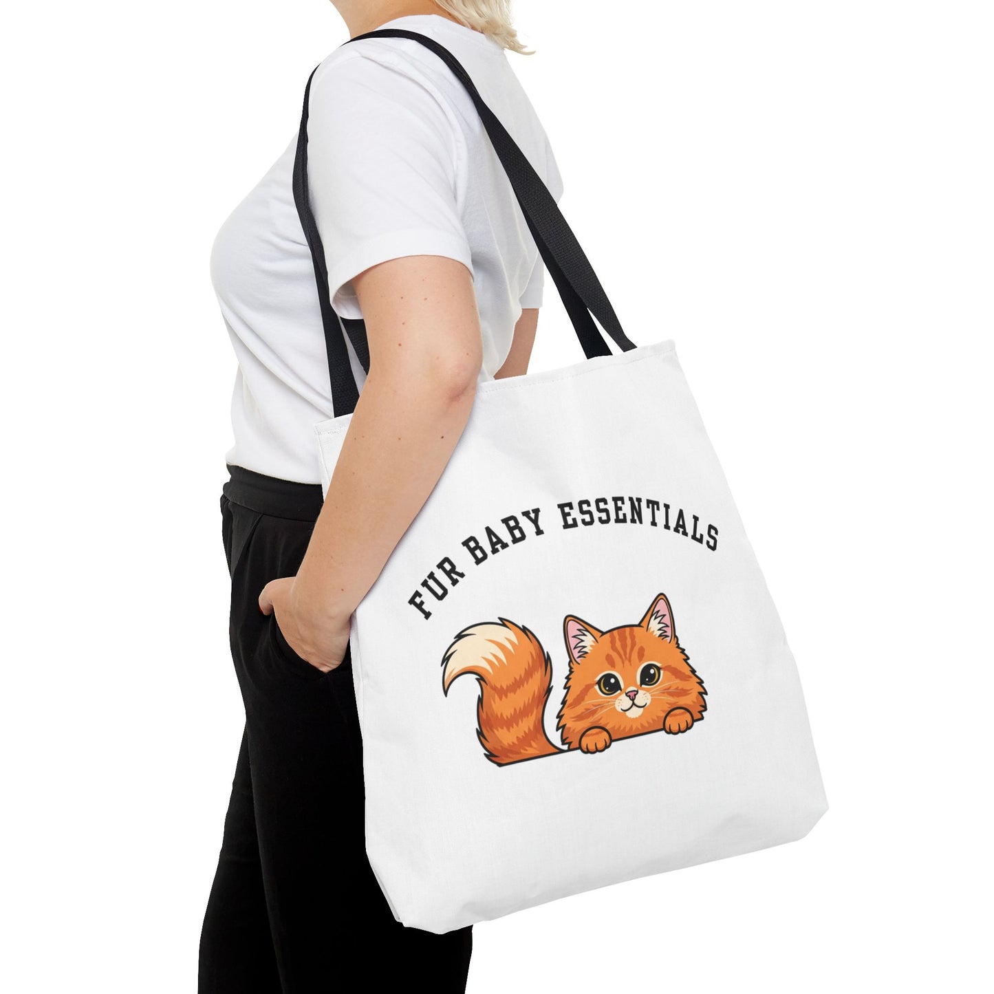 Long hair orange cat FurBaby Tote Bag