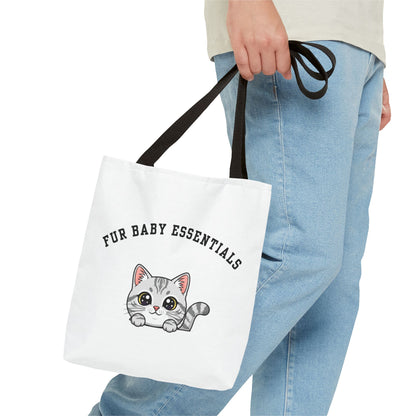 Short hair silver tabby cat FurBaby Tote Bag