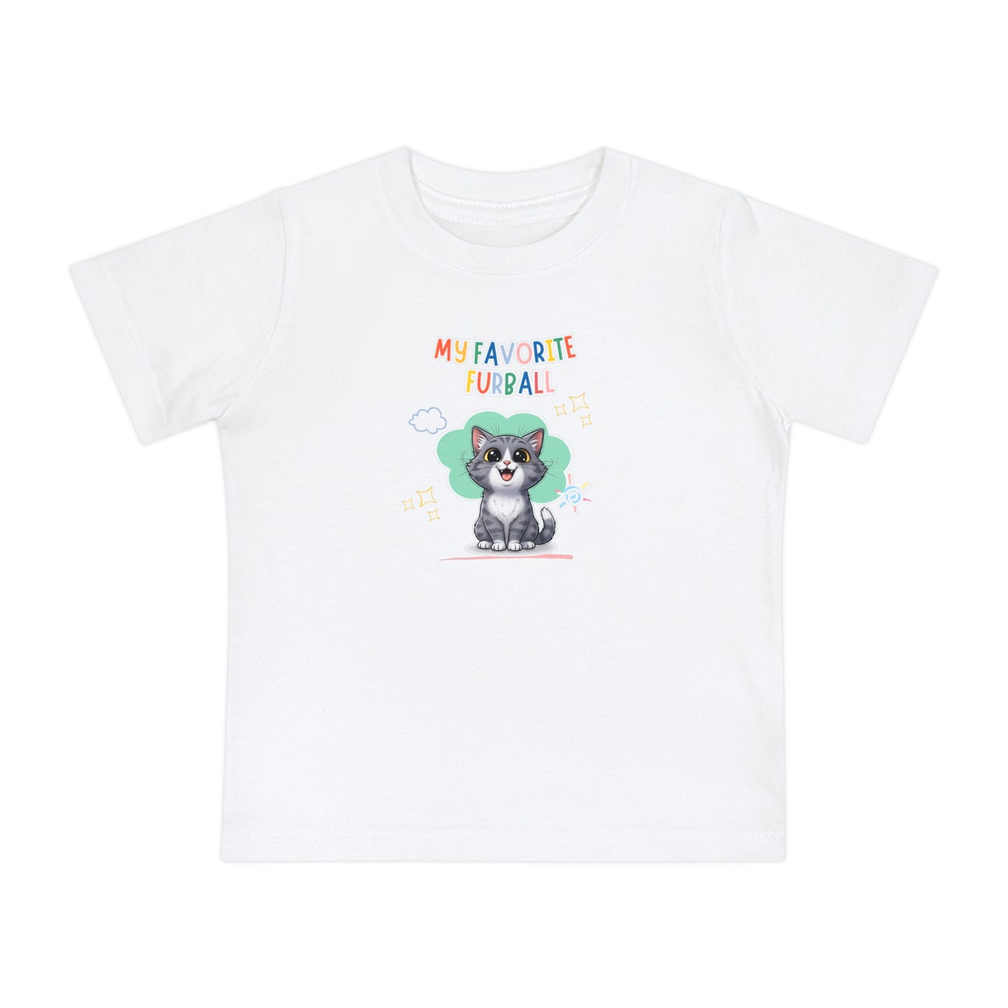 Short hair bi-color gray cat Favorite Baby Toddler Tee