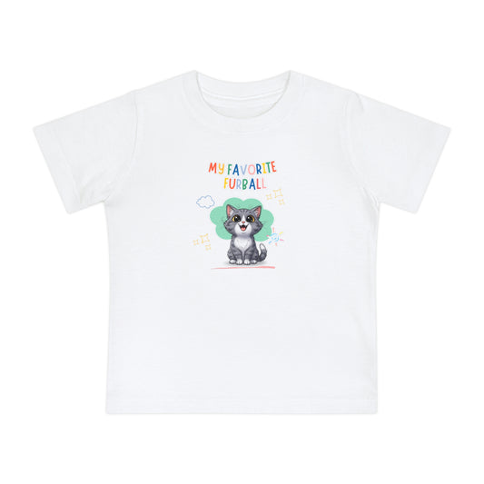 Short hair bi-color gray cat Favorite Baby Toddler Tee