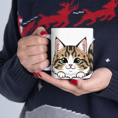 Norwegian Forest Cat Peek-a-Boo Mug | Best Norwegian Forest Mama Gift