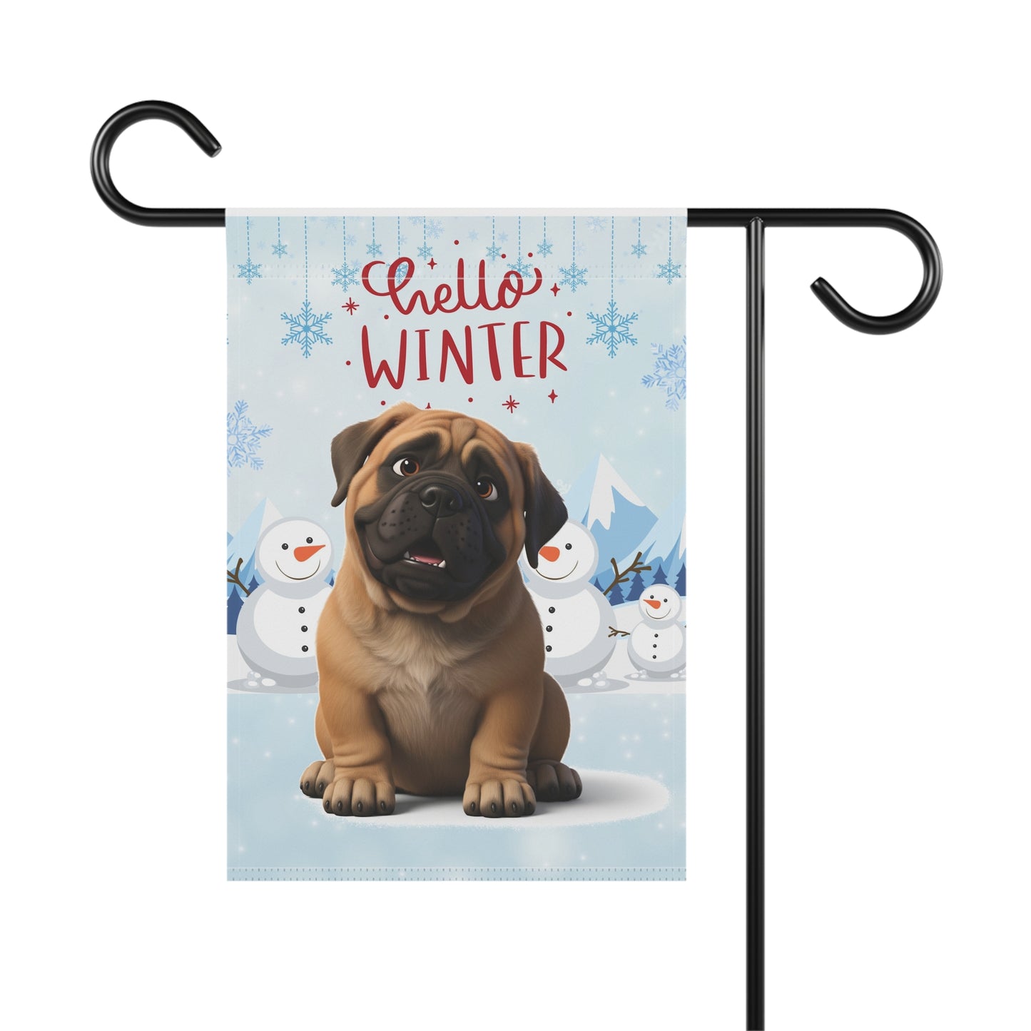 Mastiff Hello Winter Garden Banner