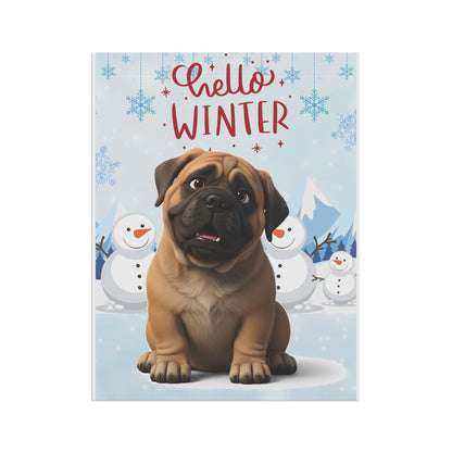 Mastiff Hello Winter Garden Banner