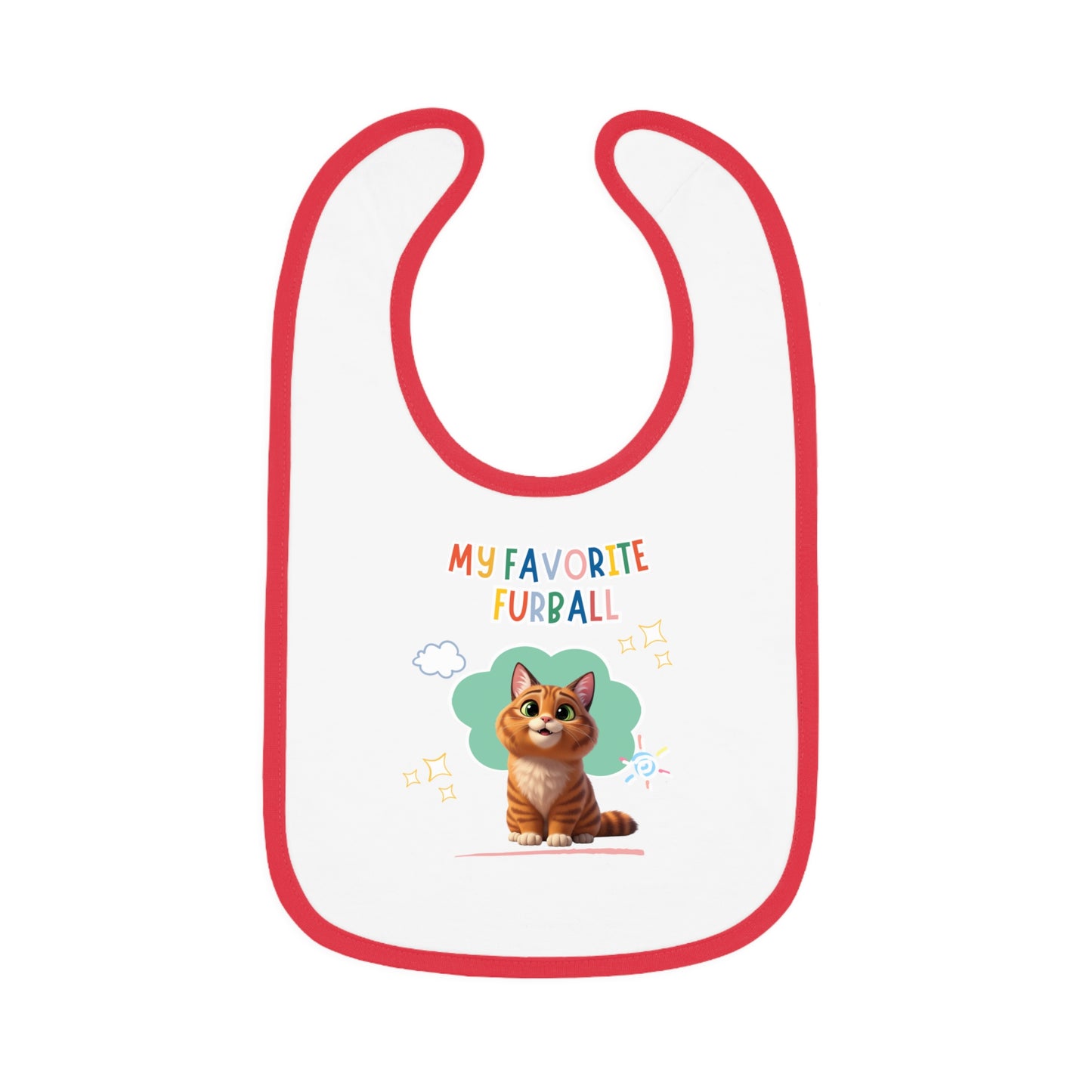 Shorthair Orange Tabby Cat Favorite Furball Baby Bib