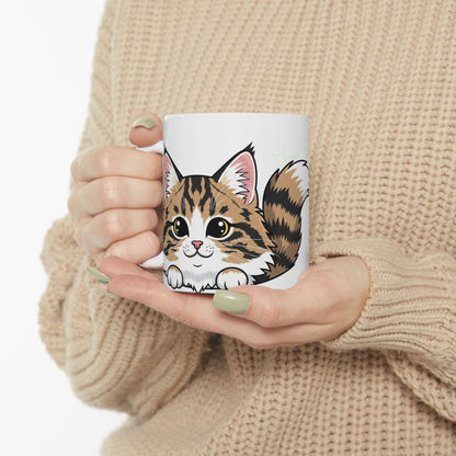 Norwegian Forest Cat Peek-a-Boo Mug | Best Norwegian Forest Mama Gift