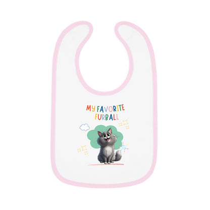 Long hair Gray Cat Favorite Furball Baby Bib