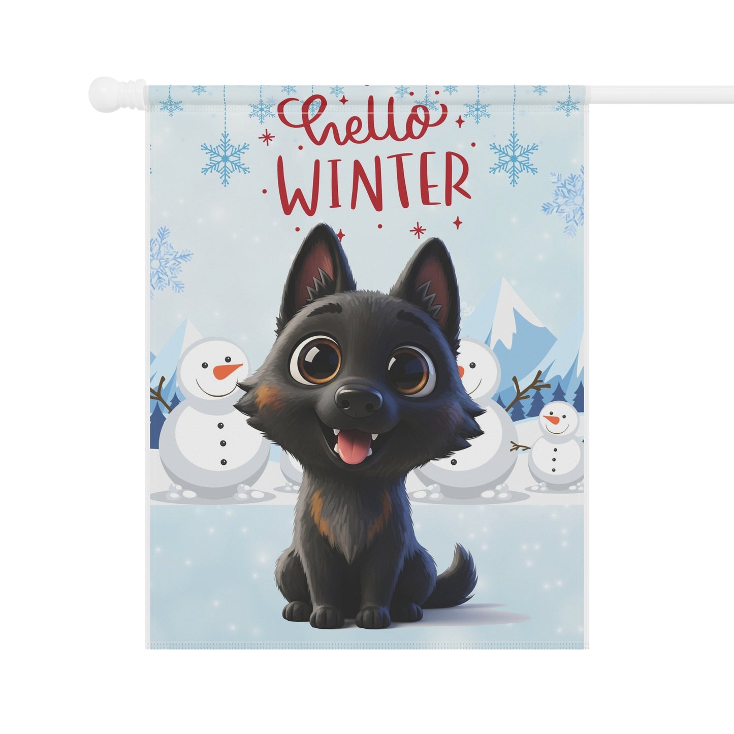 Malinois Hello Winter Garden Banner