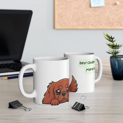 Cavalier King Charles Spaniel Peek-a-Boo Mug | Best Cavalier Mama Gift