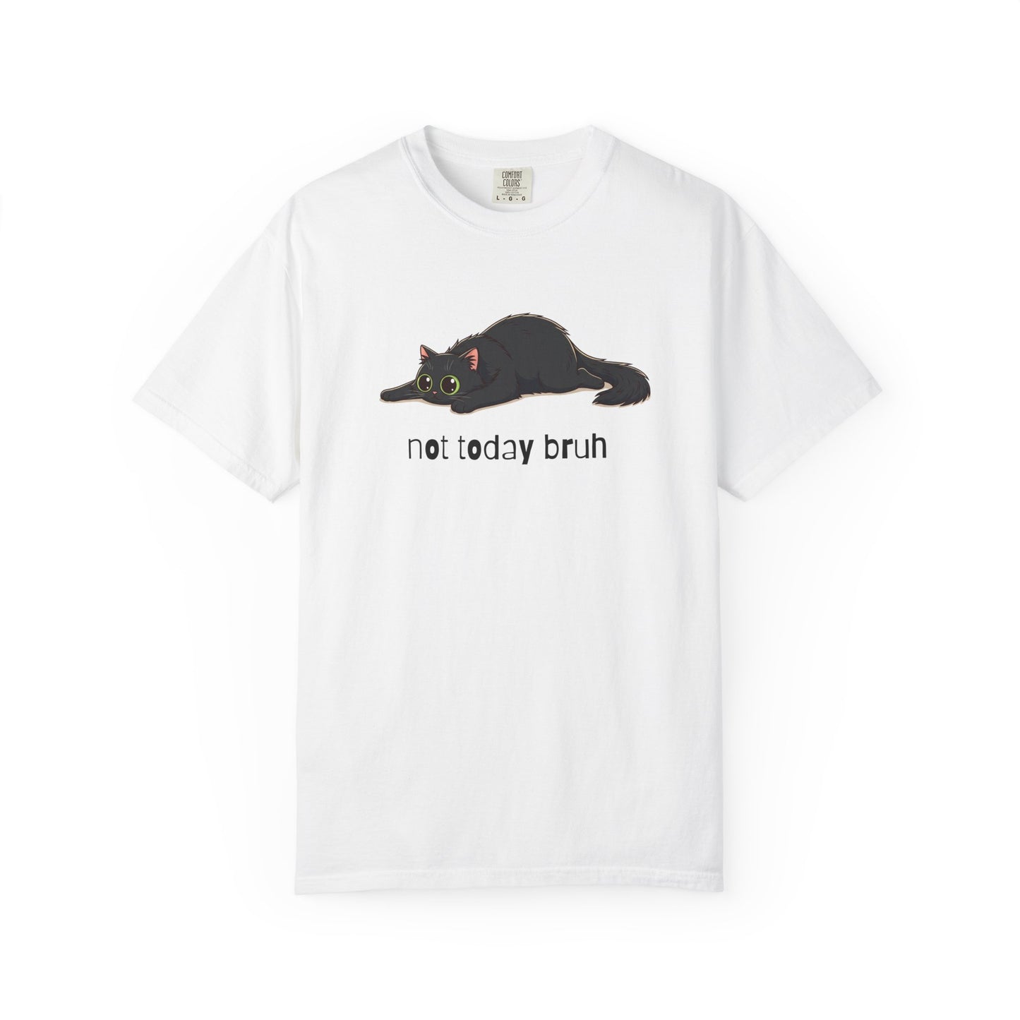 Long hair black cat Not Today Bruh T-Shirt