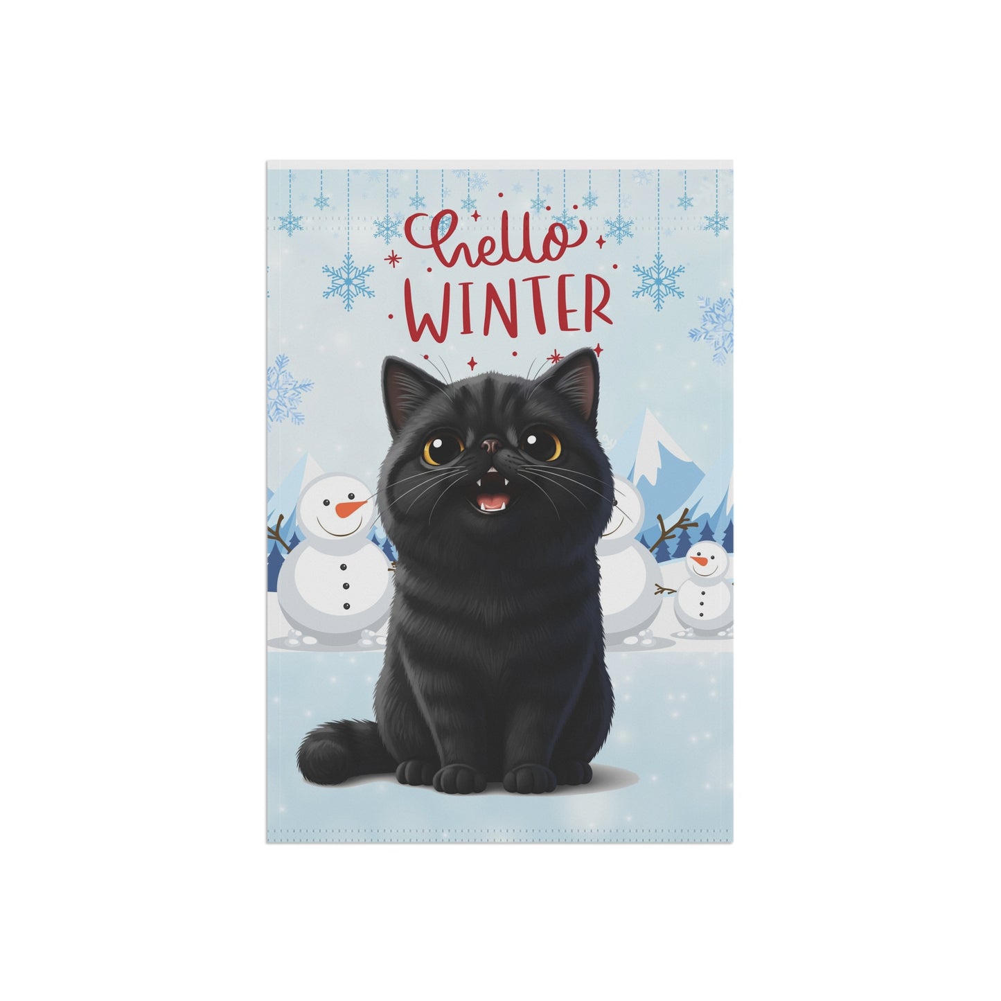 Exotic Shorthair Hello Winter Garden Banner