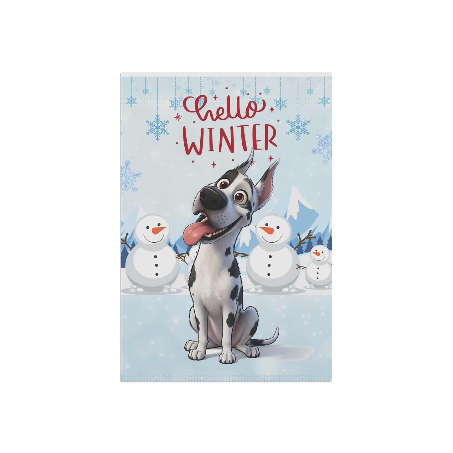 Great Dane Hello Winter Garden Banner